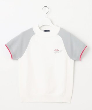 23区GOLF 【WOMEN】【ウォッシャブル】バイカラー モックネック ニット ホワイト系