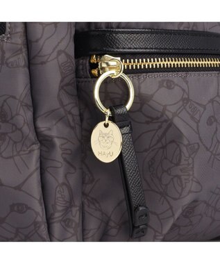 ACE BAGS & LUGGAGE HAyU × ace.  ユッカ リュックサック A4サイズ ２気室 17836 チャコール（ネコヘッド柄）