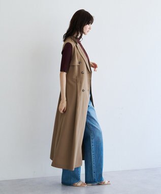YECCA VECCA ハイネック5分袖リブニット Brown