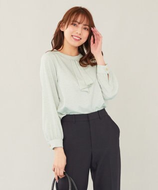 ANY SIS 【洗える】ボウタイ ブラウス ミント