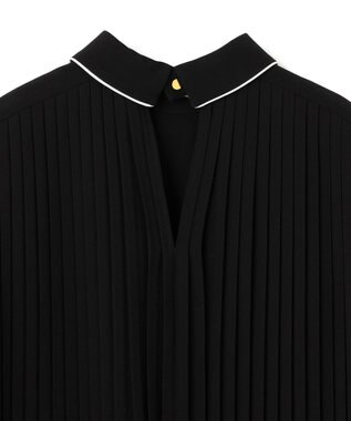 BEIGE， 【WEB限定】PERLE / プリーツブラウス Black