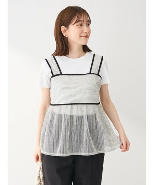 Green Parks シアーラメキャミビスチェ Ecru