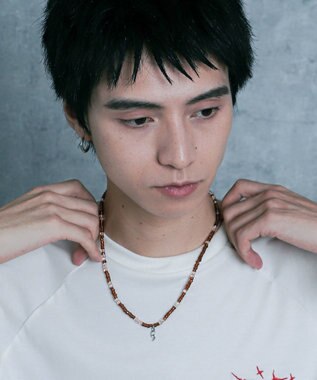 WEGO Mメタルモチーフビーズネックレス ブラウン