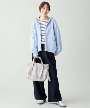 ANY L ピグメントパーカー ライトブルー