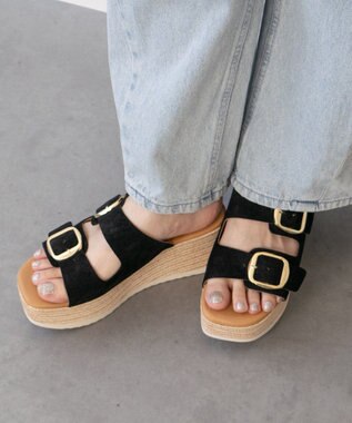 INTER-CHAUSSURES 【Oh my Sandals】ダブルバックル厚底ウエッジサンダル