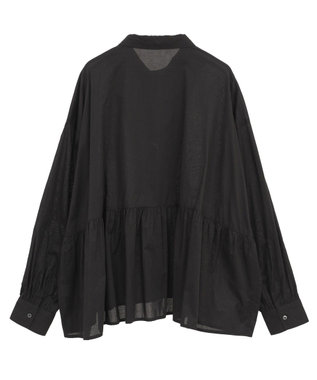 CRAFT STANDARD BOUTIQUE ペプラム長袖ブラウス Black