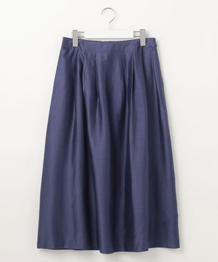 J.PRESS LADIES S 【洗える】シアーソフトカールマイヤー タック スカート ブルー系