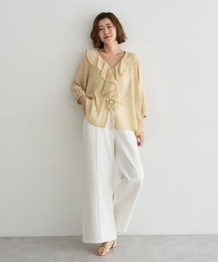 YECCA VECCA 綿麻バギーツイルパンツ Off White