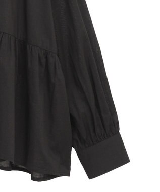 CRAFT STANDARD BOUTIQUE ペプラム長袖ブラウス Black