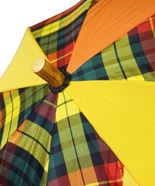 +RING 【UPF50＋】【限定/日本製】晴雨兼用傘（長ショート）YEL-CHK SR430 黄