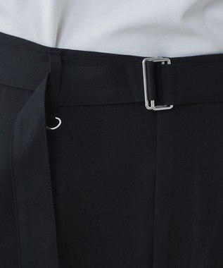 WEGO トロミ　ベルト付きワイドスラックス ブラック