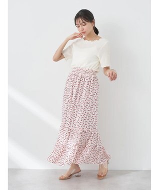 earth music&ecology ちょっとレトロなティアードスカート Flower