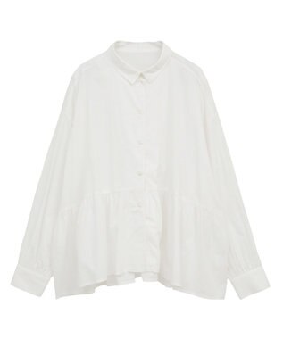 CRAFT STANDARD BOUTIQUE ペプラム長袖ブラウス Off White