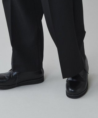 WEGO トロミ　ベルト付きワイドスラックス ブラック