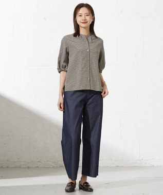 J.PRESS LADIES L 【洗える】4ozライトデニム ワイド パンツ ネイビー系