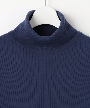 自由区 L 【WEB限定/セット着用可】セミウーステッド タートルネック ブルー系