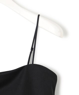 ICB L 【接触冷感・UVケア・速乾・洗える】カップ付きサテンキャミソール ブラック系