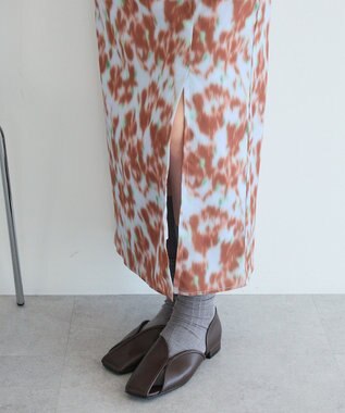 CRAFT STANDARD BOUTIQUE フラワープリントスリットロングスカート Purple