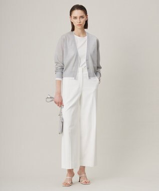 ICB 【接触冷感・UVカット・透け防止・吸水速乾・洗える】 シェルタリングドライオックス ワイドパンツ オフホワイト系