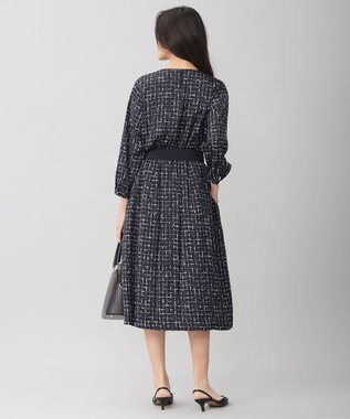 自由区 L 【セットアップ対応・洗える】スクラッチチェックプリント ブラウス ネイビー系5