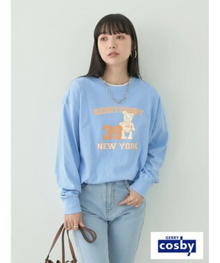 earth music&ecology Ｃｏｓｂｙ×ｅａｒｔｈ　ベアープリントロングＴシャツ Light Blue