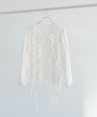 Green Parks ■ＥＳＣＡＲシアーギンガムシャーリングカーディガ Off White