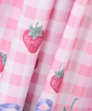 ANY KIDS ギンガム×フルーツ ワンピース水着 ピンク×イチゴ