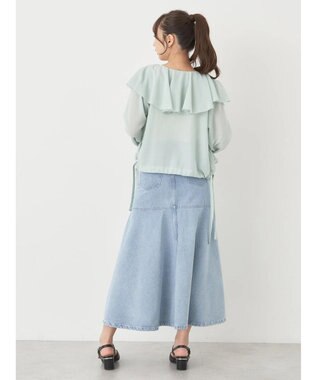 earth music&ecology ラッフルシアードロストブラウス Mint