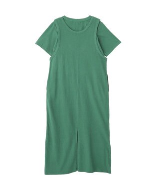 AMERICAN HOLIC 【2点セット】Tシャツ＋Uネックワンピース Green