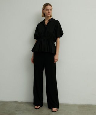 BEIGE， LUCILLE / ペプラムブラウス Black