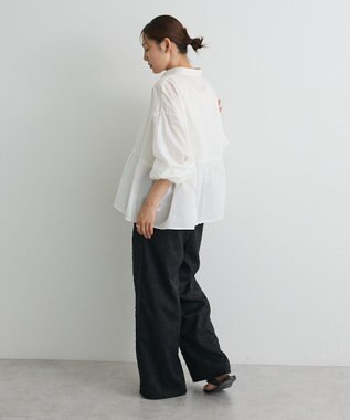 CRAFT STANDARD BOUTIQUE ペプラム長袖ブラウス Off White