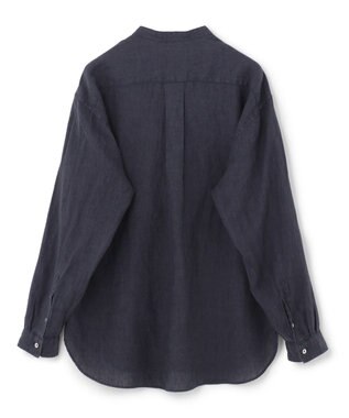 JOSEPH HOMME FRENCH LINEN OX BAND COLLAR SHIRT ネイビー系