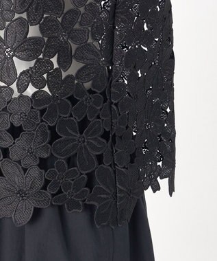 23区 【GOLD LABEL/見上愛さん着用】エンブロイダリーレース ジレ ブラック系