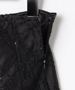 Feroux きらめきチェックフレア スカート ブラック系