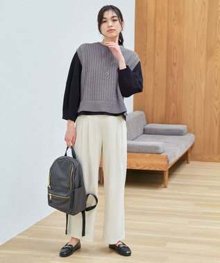 ANY 【ウエストゴム】イージーケアライトストレッチワイドパンツ エクリュ