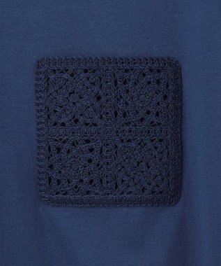 自由区 S 【カタログ掲載・洗える】クロッシェポケット Tシャツ コバルトブルー