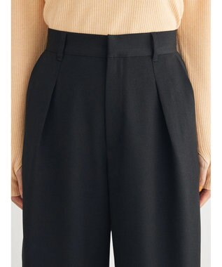 Green Parks ワンタックカーヴィーパンツ Black