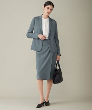 ICB  【新色追加・防シワ・速乾・洗える】Fied ラップ風スカート ブルーグレー系