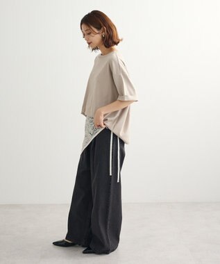 Green Parks ・ｓｗｉｎｇ　ｂｙ　シルケットオーバーサイズＴＥＥ Gray Beige