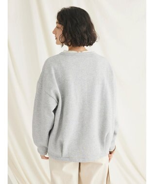 CRAFT STANDARD BOUTIQUE 裏起毛リングドットカーディガン Gray Mixture