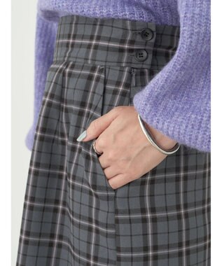 earth music&ecology チェックナロースカート Check Gray