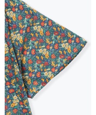 Te chichi 【LIBERTY FABRICS】フリルネックブラウス ネイビー