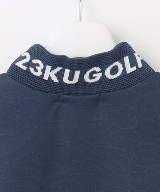 23区GOLF 【MEN】【吸水速乾/UVケア】ＹＥＬＬ柄ジャガード モックネック ネイビー系