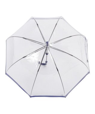 MOONBAT 【雑誌掲載／non・no】フルトン (FULTON) Birdcage ワンポイントロゴ 長傘 透明傘 ネイビーブルー