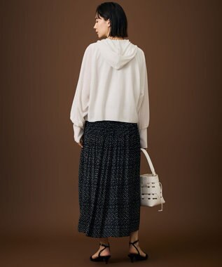 自由区 【昨年大好評・デザインアップデート・カタログ掲載・セットアップ対応・セレモニー・通勤】ライトサテンプリーツ スカートⅡ ブラック×ベージュ