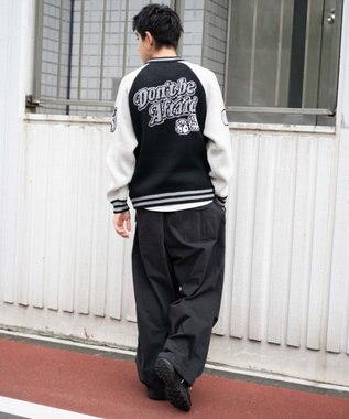 WEGO 【ユニセックス着用ITEM/MLサイズ展開】ジャガードニットスタジャン ブラック