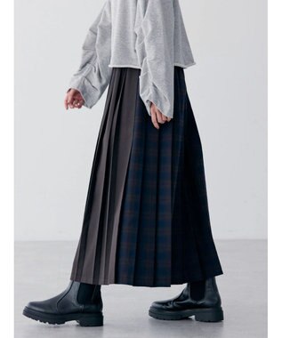 AMERICAN HOLIC アソートチェックプリーツスカート Brown