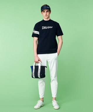 23区GOLF 【MEN】ライトニット モックネック ネイビー系