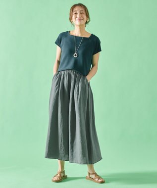 ANY 【洗濯機可能/アンチピリング/UVケア】アクリルガータースクエアニット グリーン