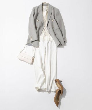 23区 S サテンレースキャミソール アイボリー系